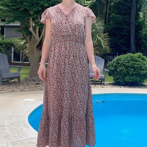NWT Chic Style flowy floral cottage style maxi dress - Picture 2 of 6